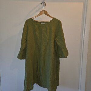 Bryn Walker Relaxed Linen Flare Bell Sleeve Dress